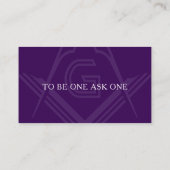 Purple and Gold Freemason Grand Lodge Masonic Business Card (Back)