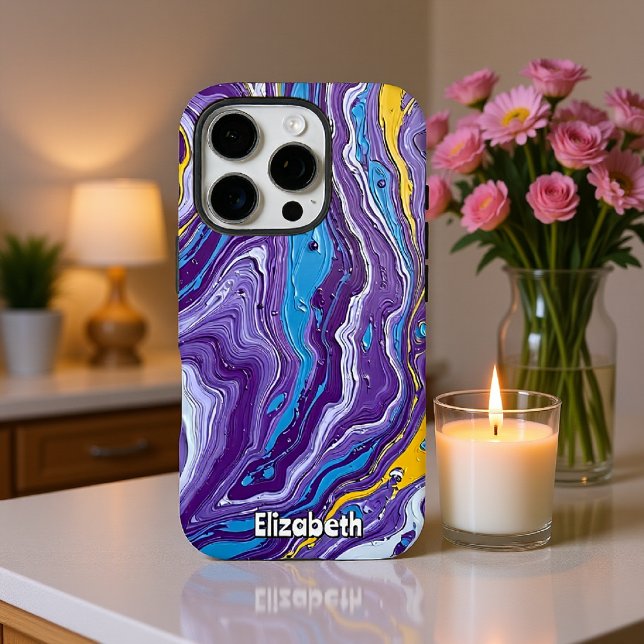 Purple and Gold Geode Flow Case-Mate iPhone Case (Creator Uploaded)