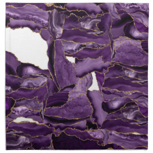 Purple and gold glitter agate cloth napkin
