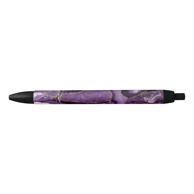 Purple and gold glitter agate pen (Front)