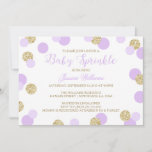 Purple And Gold Glitter Baby Sprinkle Invitations at Zazzle
