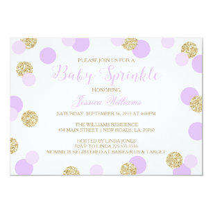 purple baby sprinkle invitations zazzle
