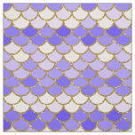 Purple and Gold Glitter Mermaid Scales Fabric