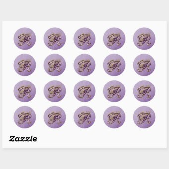 Purple and Gold Glitter Monogram R Sticker | Zazzle