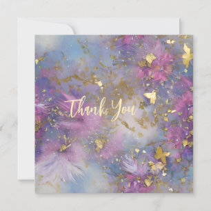 Purple and Gold Glitter Storm Fantasy Thank You Card