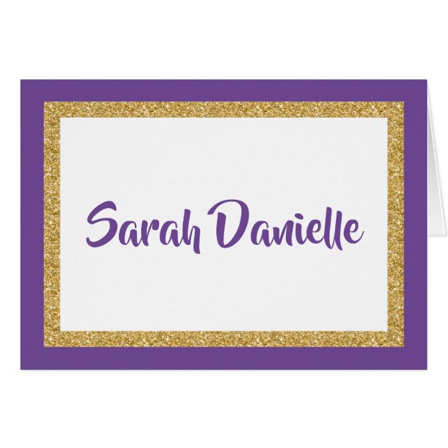 Purple and Gold Glitter Thank you (Front Horizontal)