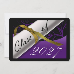 Purple and Gold Graduation Announcement