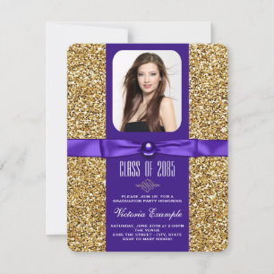 Purple and Gold Graduation Announcements