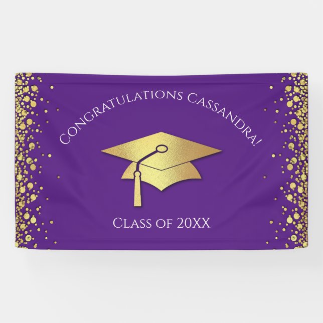 Purple and Gold Graduation Banner (Horizontal)