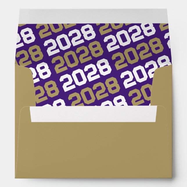 Purple and Gold Graduation Envelopes (Back (Bottom))