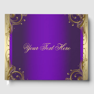 Purple and Gold Guest Book