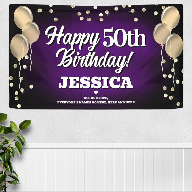 Purple and Gold Happy Birthday Banner (Creator Uploaded)