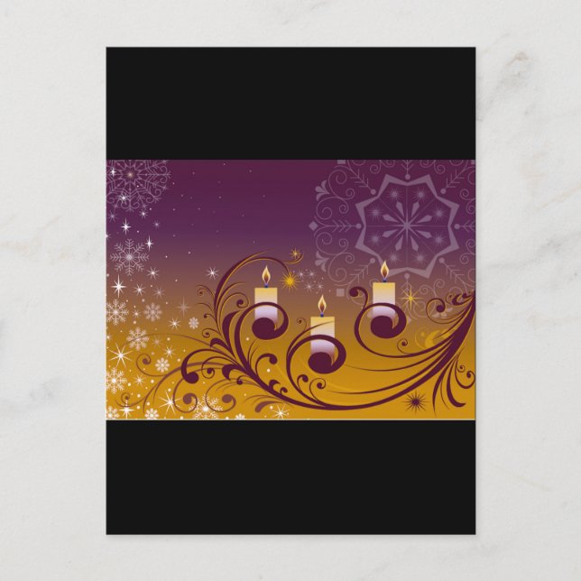 Purple and Gold Holiday Candles (Front)