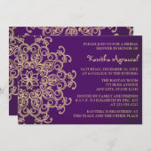 Purple and Gold Indian Inspired Bridal Shower Invitation (Front/Back)