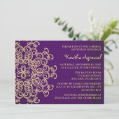 Purple and Gold Indian Inspired Bridal Shower Invitation (Standing Front)