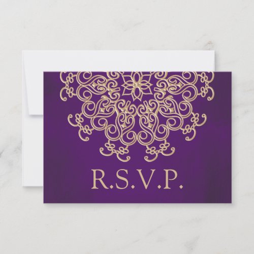 PURPLE AND GOLD INDIAN RESPONSE RSVP CARD