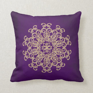 PURPLE and Gold Indian Style Throw Pillow
