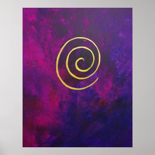 Purple And Gold Infinity Abstract Art Painting Poster