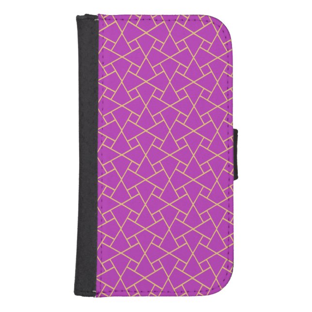 Purple and Gold Islamic Design Wallet Case (Front)