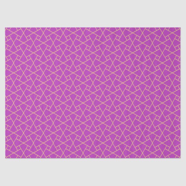 Purple and Gold Islamic Pattern Tissue Paper (Front)
