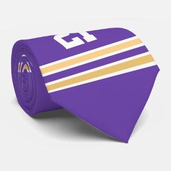 Purple And Gold Jersey Tie by artNimages at Zazzle