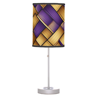 Purple and Gold Lattice Pattern Lamp