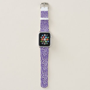 Purple and Gold Leopard Pattern Apple Watch Band