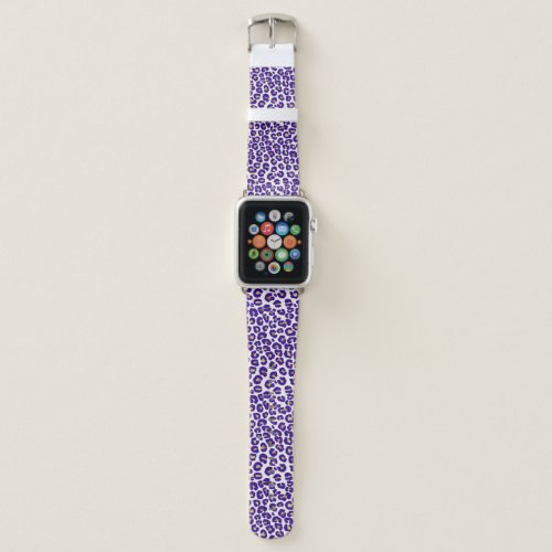 Purple and Gold Leopard Pattern Apple Watch Band