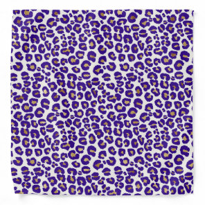 Purple and Gold Leopard Pattern Bandana