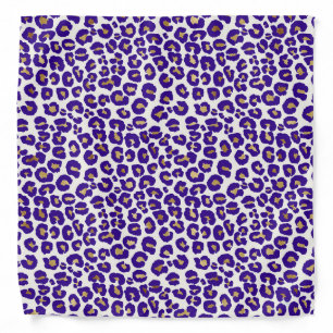 Purple and Gold Leopard Pattern Bandana