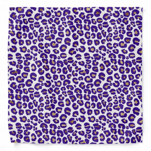 Purple and Gold Leopard Pattern Bandana