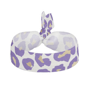 Purple and Gold Leopard Pattern Elastic Hair Tie
