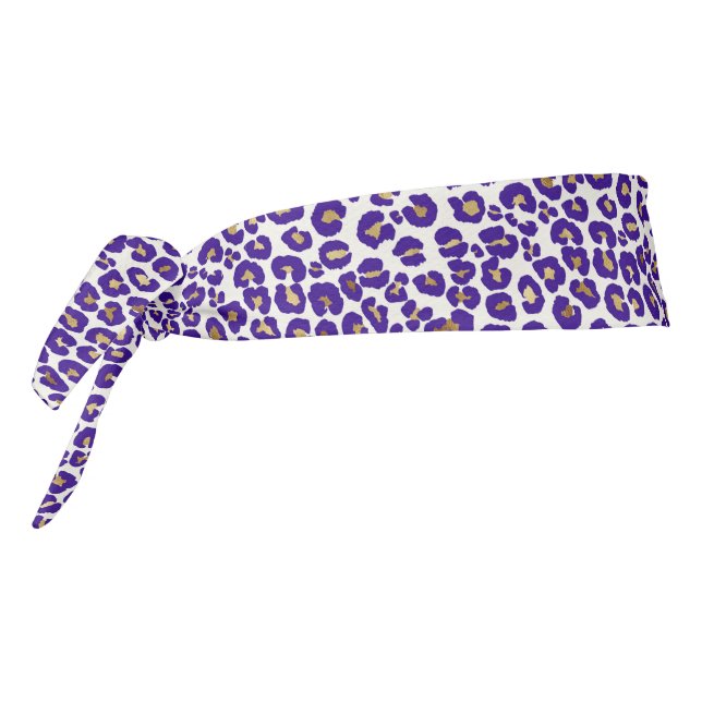 Purple and Gold Leopard Pattern Tie Headband (Rotate 270)