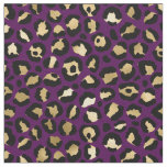 Purple and Gold Leopard Print Fabric