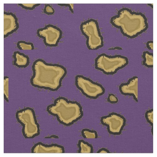 Purple and Gold Leopard Print Fabric