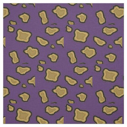 Purple and Gold Leopard Print Fabric