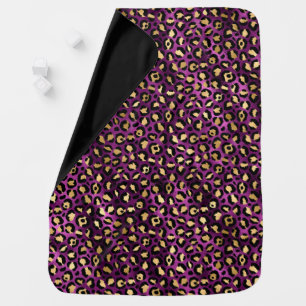 Purple and Gold Leopard Series Design 1 Baby Blanket