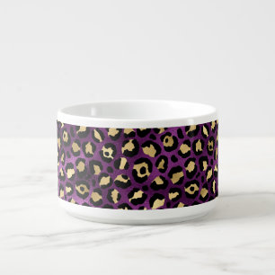 Purple and Gold Leopard Series Design 1 Bowl