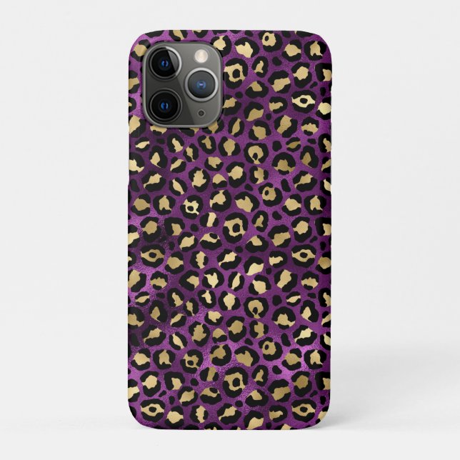 Purple and Gold Leopard Series Design 1 Case-Mate iPhone Case (Back)