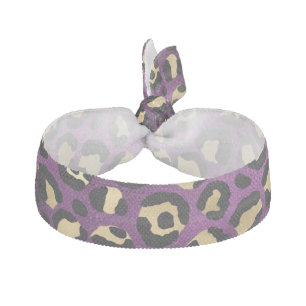 Purple and Gold Leopard Series Design 1 Elastic Hair Tie