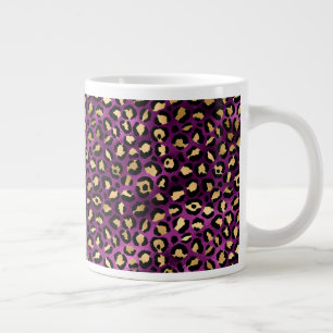 Purple and Gold Leopard Series Design 1 Giant Coffee Mug
