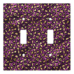 Purple and Gold Leopard Series Design 1 Light Switch Cover