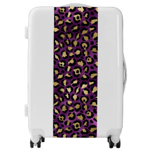 Purple and Gold Leopard Series Design 1 Luggage