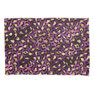Purple and Gold Leopard Series Design 1 Pillow Case