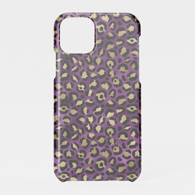 Purple and Gold Leopard Series Design 1 Uncommon iPhone Case (Back)