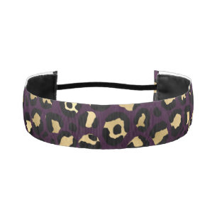 Purple and Gold Leopard Series Design 2 Athletic Headband