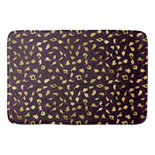 Purple and Gold Leopard Series Design 2 Bath Mat