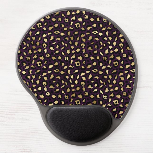Purple and Gold Leopard Series Design 2 Gel Mouse Pad (Front)