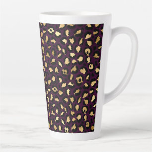 Purple and Gold Leopard Series Design 2 Latte Mug