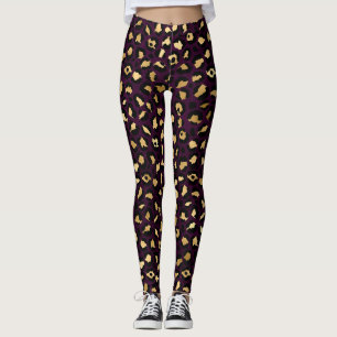 Purple and Gold Leopard Series Design 2 Leggings